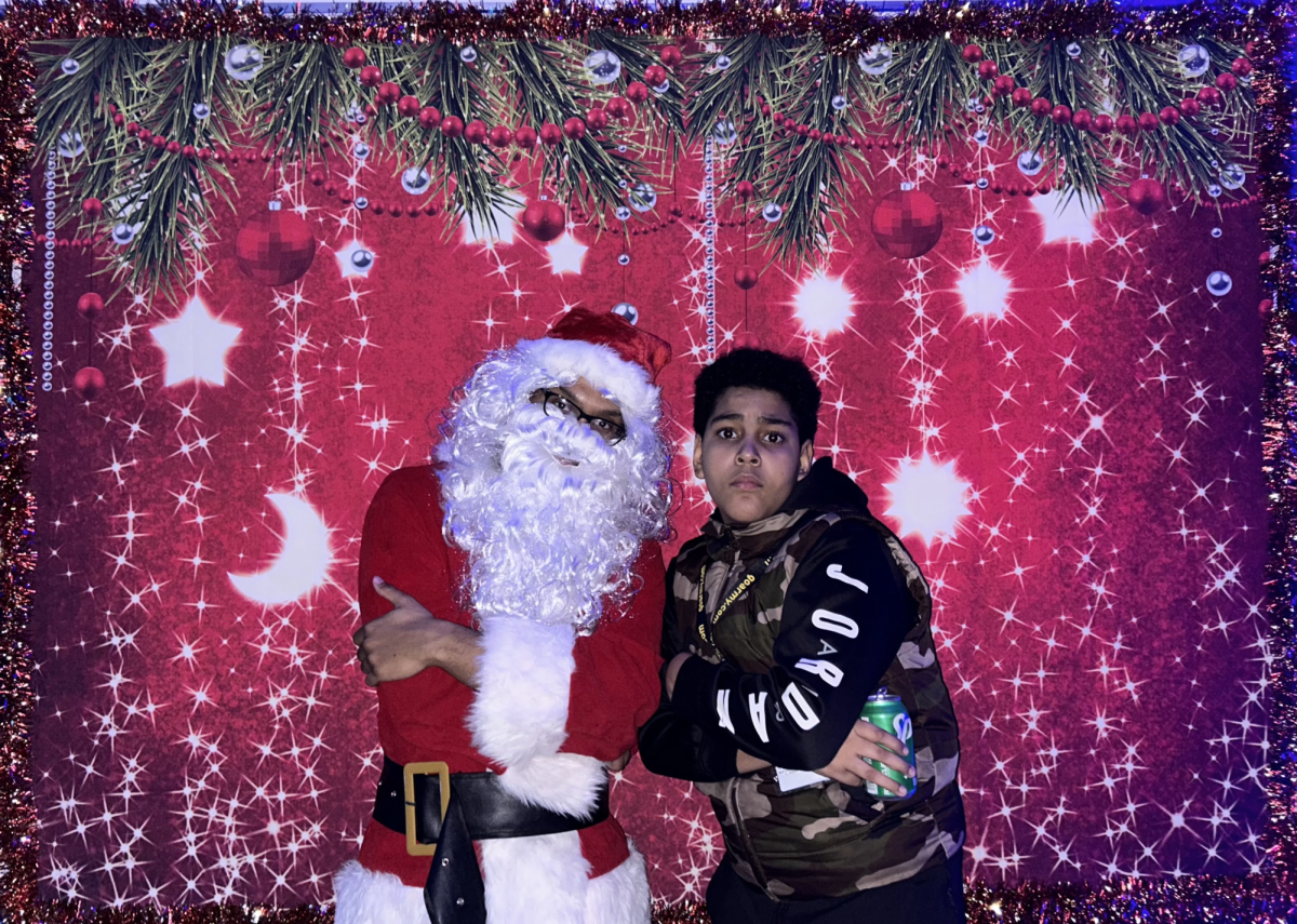Santa and middle school student